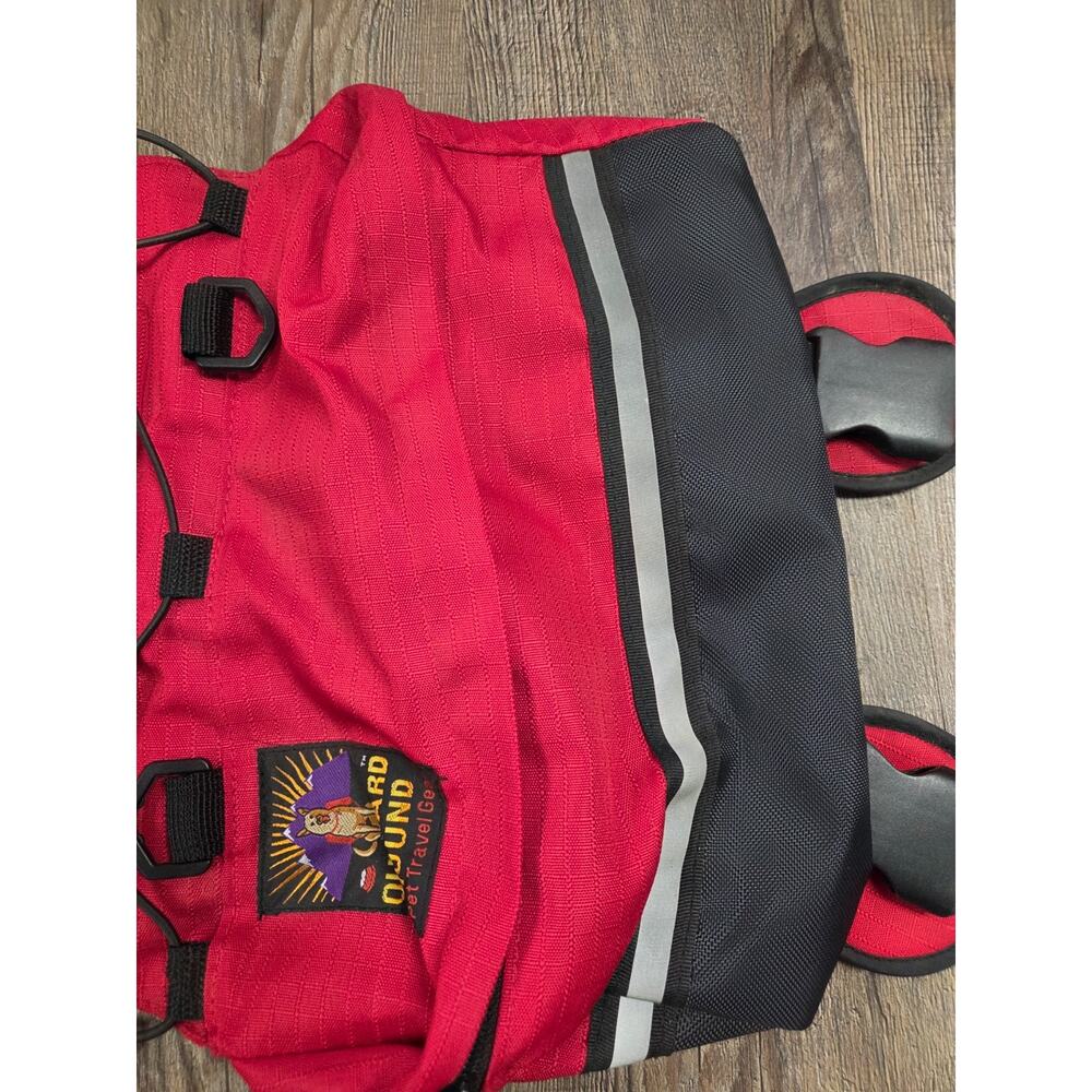 Outward Hound Pet Travel Gear Dog Adjustable Backpack Red Black Hike Camp Bag - Picture 2 of 10
